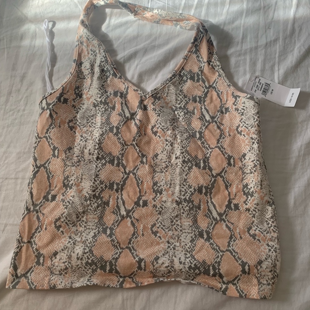 AE snake skin halter top